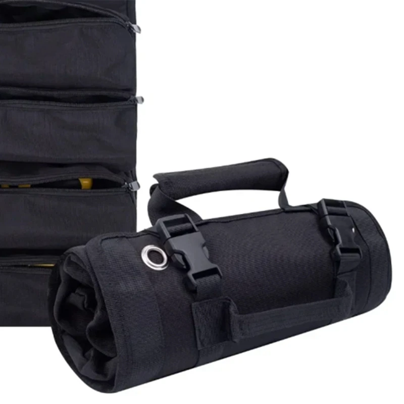 ABKJ-Multi-Purpose Tool Bag Professional Multi Pocket Hardware Tools Pouch Roll UP Portable Small Tools Organizer Bag