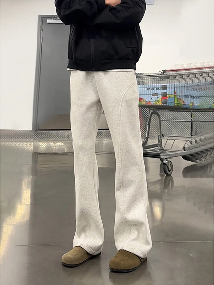 

Мужские брюки Spor для похудения с высокой талией, повседневные расклешенные брюки, свободные длинные брюки в американском стиле