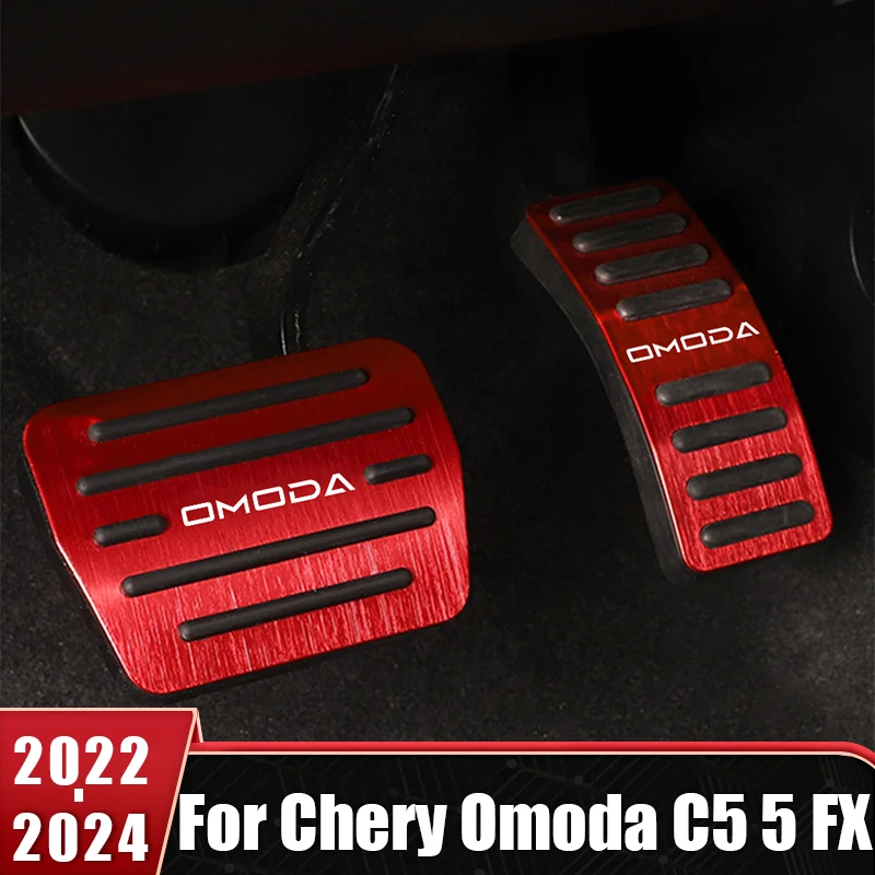 

AT MT Car Pedals Cover For Chery Omoda C5 5 FX 2022 2023 2024 Aluminum Foot Pedal Brake Gas Accelerator Clucth Non-Slip Pads