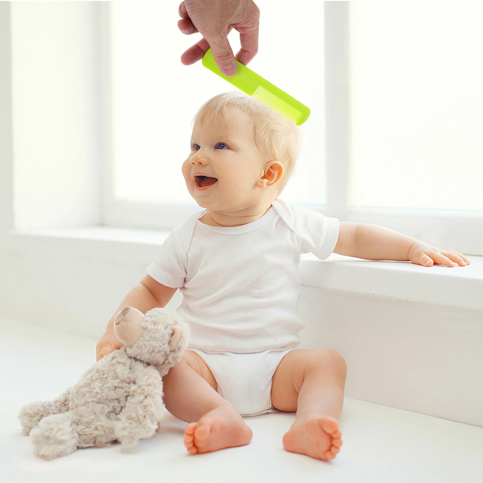 ชุดหวีเด็ก 2 ชิ้น หวีซี่กลม วัสดุ ABS นุ่มนวล ช่วยสางผมไม่พันกัน สำหรับทารกแรกเกิด เด็กวัยหัดเดิน ดูแลหนังศีรษะ หวีเรียบ ปลอดภัยสำหรับเด็ก