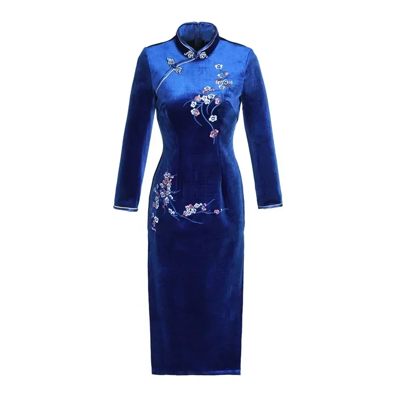Vintage Long Qipao Dresses Woman Streetwear Fashion Clothes Vestidos Maxi Ethnic Style Party Chinese Cheongsam Women Clothing
