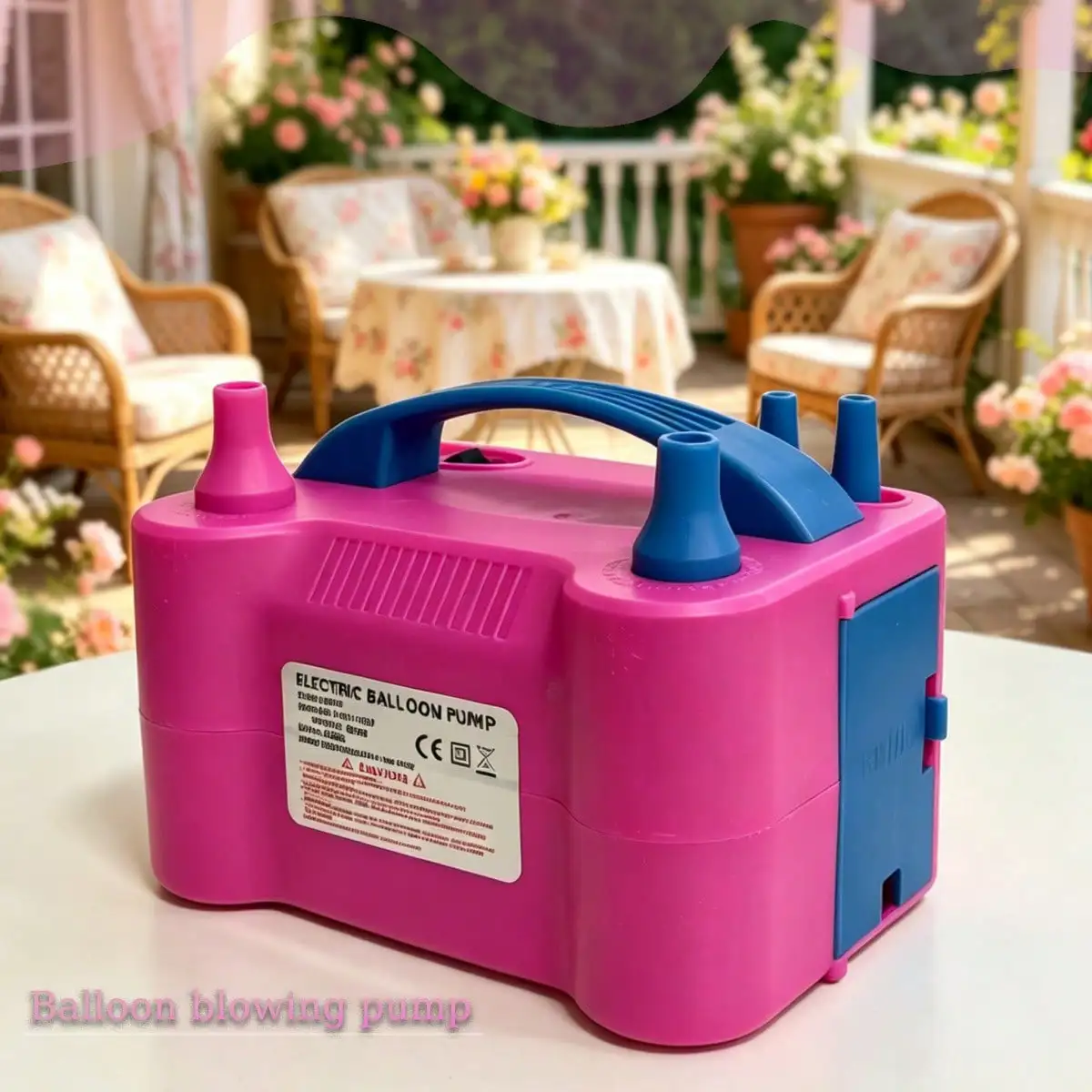 Balloon Pump Inflator Portable Automatic Dual-Nozzle Balloon Blower Suitable For Birthdays And Weddings Balloon Party Decorations Halloween Essential