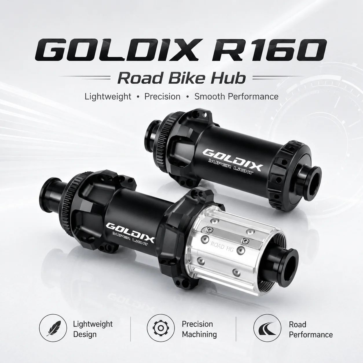 GOLDIX R160 Road Bicycle Hub Ultra Light 24H 270g 72T Ratchet HG/XDR Center Lock Disc Brake 10-13 Speed Steel Spoke Compatible