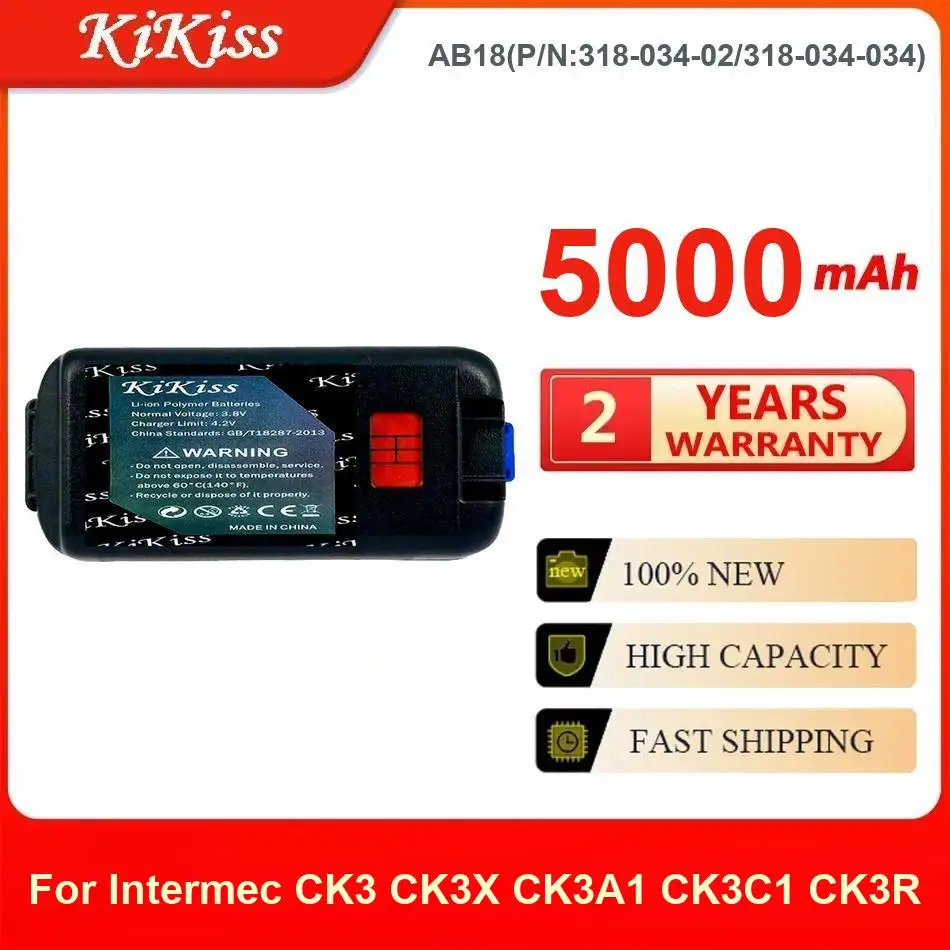 

5000Mah Kikiss Battery AB18(P/N:318-034-02/318-034-034) For Intermec CK3 CK3X CK3A1 CK3C1 CK3R