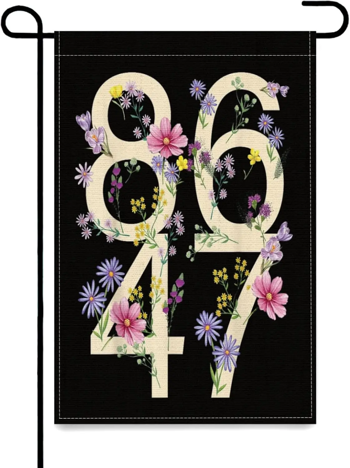 Retro Vintage 8647 Flower President Impeach 47 Garden Flags,12x18 in Double Sided Yard Flag Banner Tapestry Decorative Holid jjp