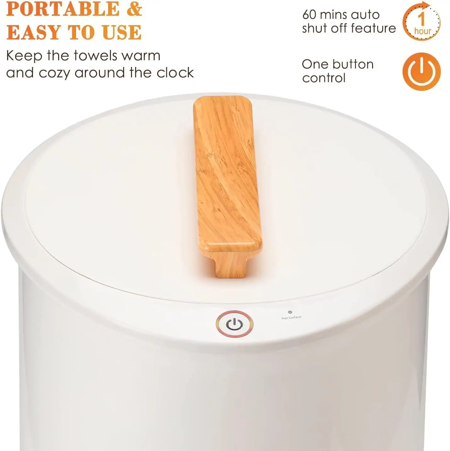 Large Towel Warmer Bucket for Bathroom, Auto Shut Off, Fits Oversized Towels & Robes, Quick Heating