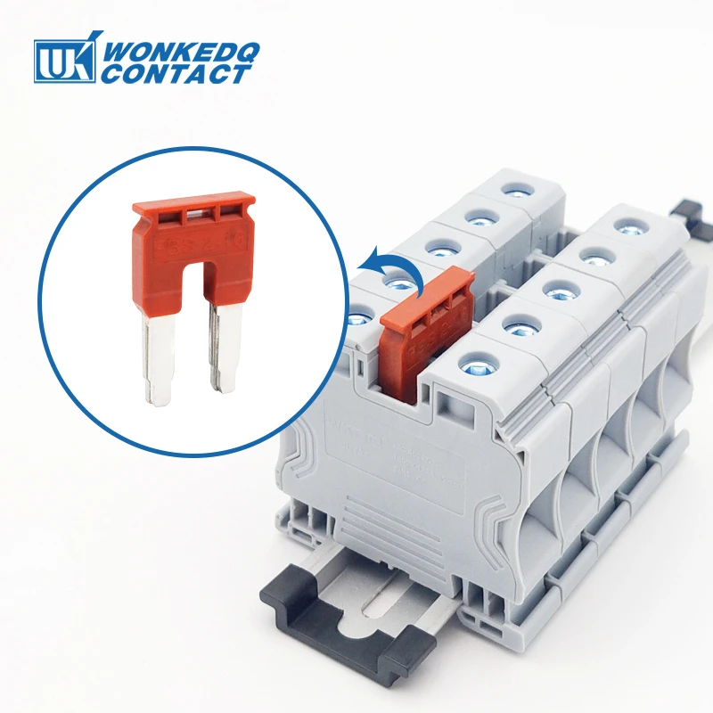 1Pc FBS 2-16 Jumper 2 Seats For UT35 ST/PT/UT 35 Terminal Block Din Rail Connector FBS2-16 Electrical Wire Plug-In Bridge