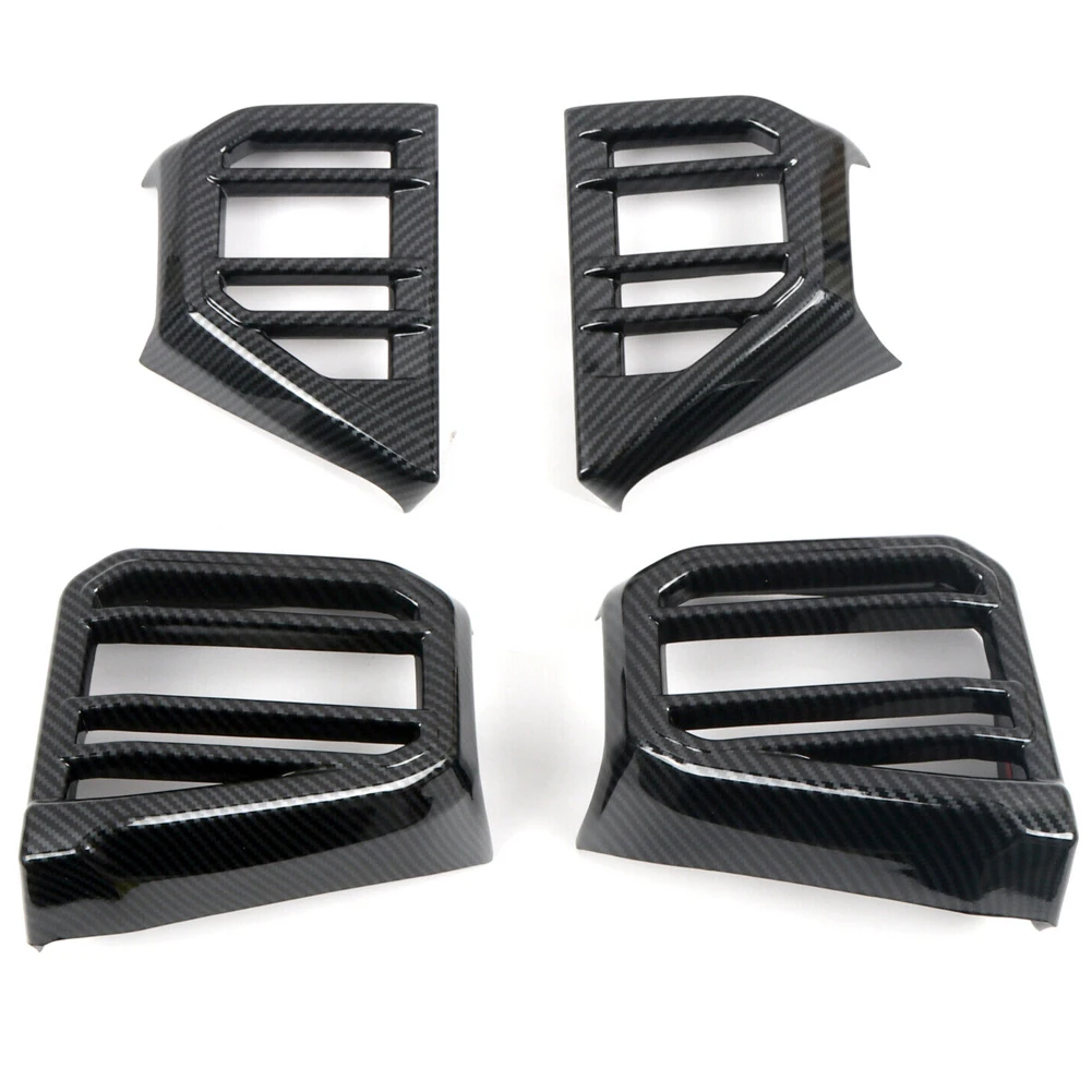 4pcs/Set Carbon Fiber Style Car Interior Front Dashboard Side Air Vent Outlet Cover ABS Trim Fit for Toyota Tundra 2022