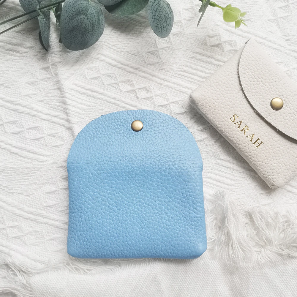 Echtes Leder Benutzerdefinierte Name Mini Geldbörse Frau Männer Kopfhörer Lippenstift Schlüssel Lagerung Kosmetik Tasche Luxus Mode Tragbare Brieftasche – Detail 8