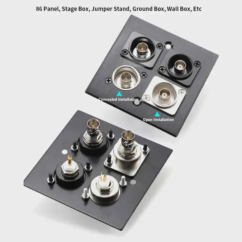 D-type Panel BNC Q9 Soldering/Docking Connector Gold-plated BNC Female Socket 50Ω Camera Welding SDI Video Calbe Coaxial Socket