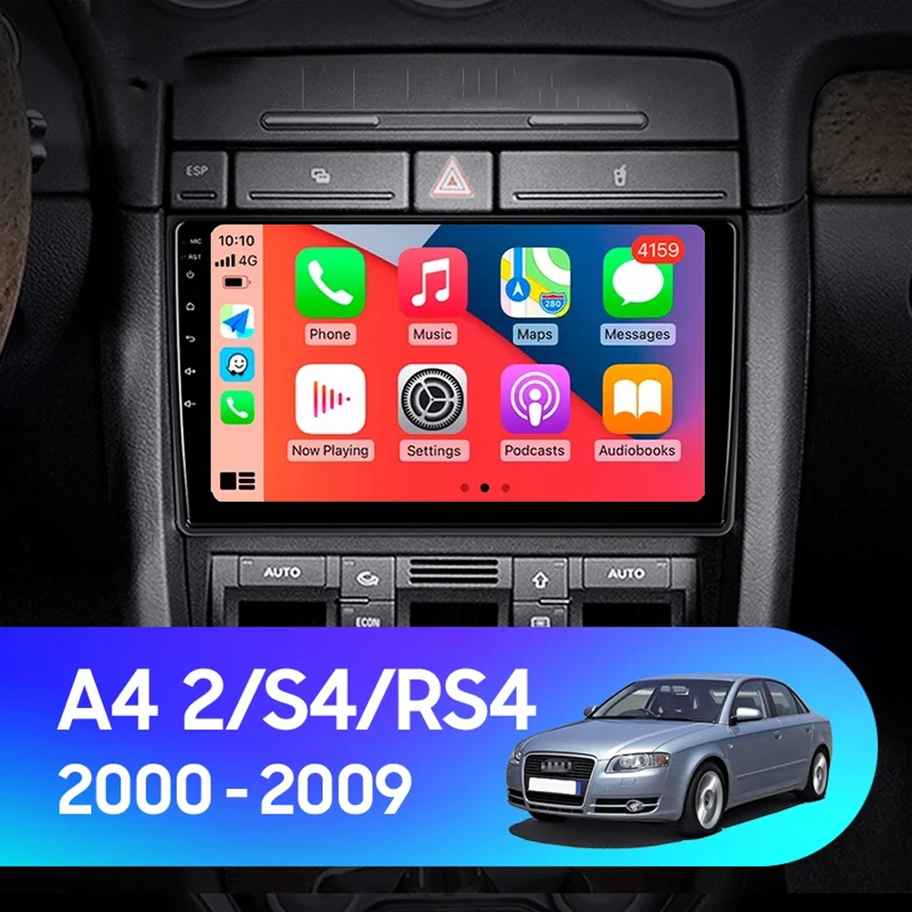 

Android 14 для Audi A4 II 2 B6 III 3 B7 2000 - 2009 S4 2002 - 2008 RS4 2005 - 2009 автомобильное радио, мультимедийный видеоплеер, навигация