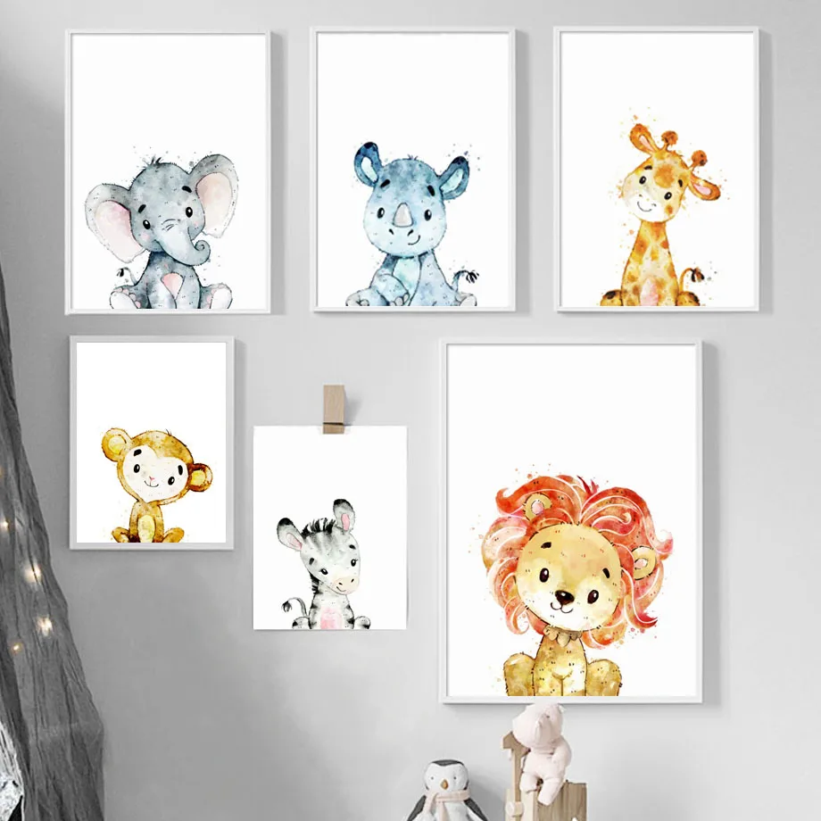 Lion Giraffe Zebra Elephant diy diamond painting Wall Art diamond embroidery Nursery Animal Wall Pictures Baby Kids Room Decor