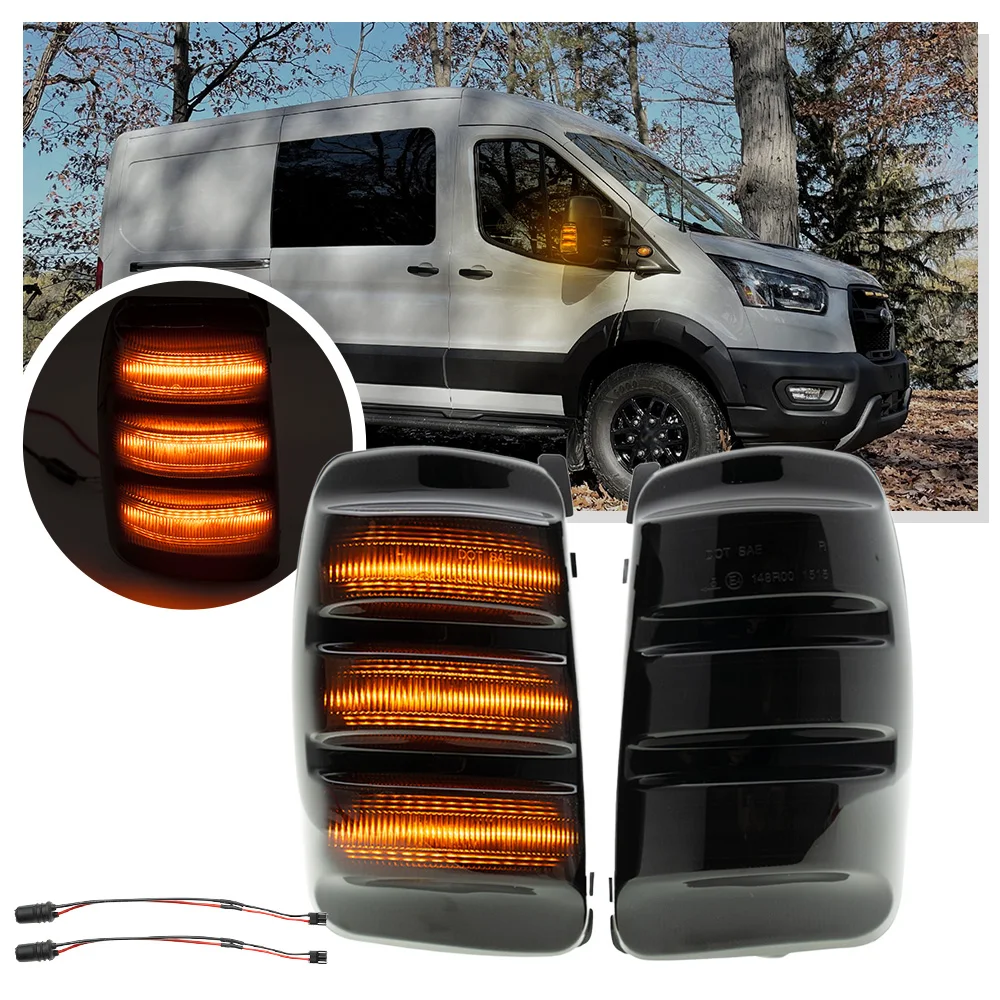 

For Ford Transit 150 250 350 2015 2016 2017 2018-2025 E-Transit LED Turn Signal Side Mirror Lights Indicator Flasher Lamp