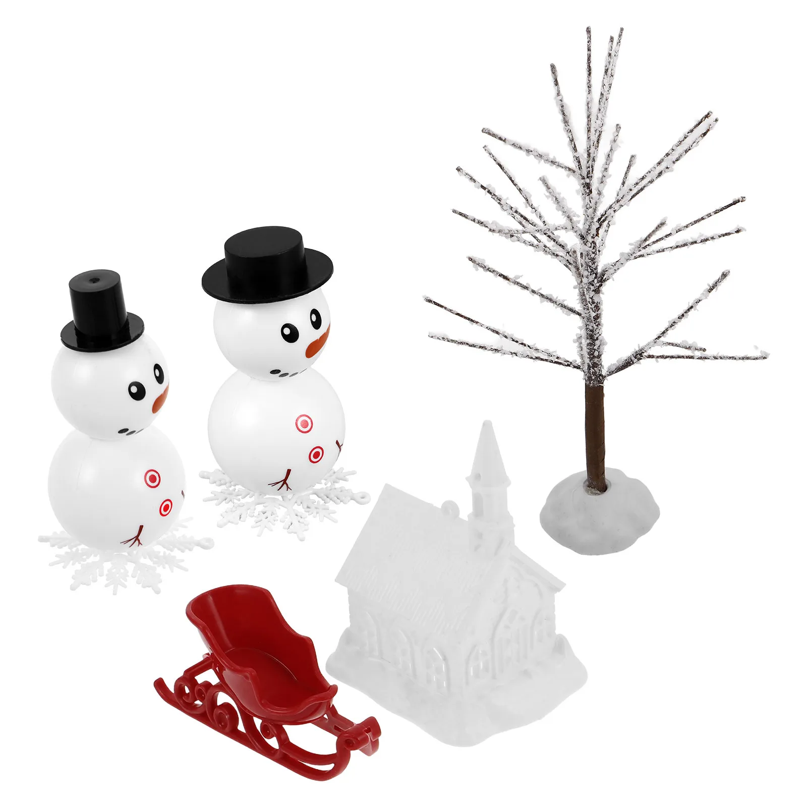

1Set Snowman DIY Scene Package Christmas Molding Material for Handmade Ornament Crafting Adults Creative Xmas Decor