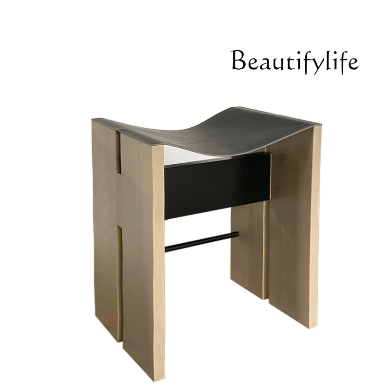 

Model room living room dining room household single chair stool designer modern simple solid wood stool