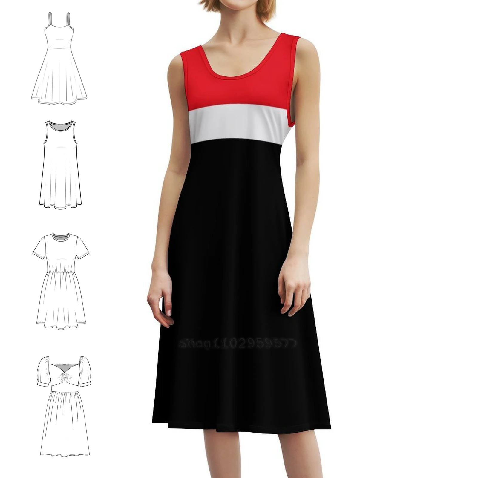 

Маленькое черное платье, женское уличное платье в стиле хип-хоп, вечерняя клубная одежда с графическим принтом Dunca66, маленькая черная, белая, красная женщина