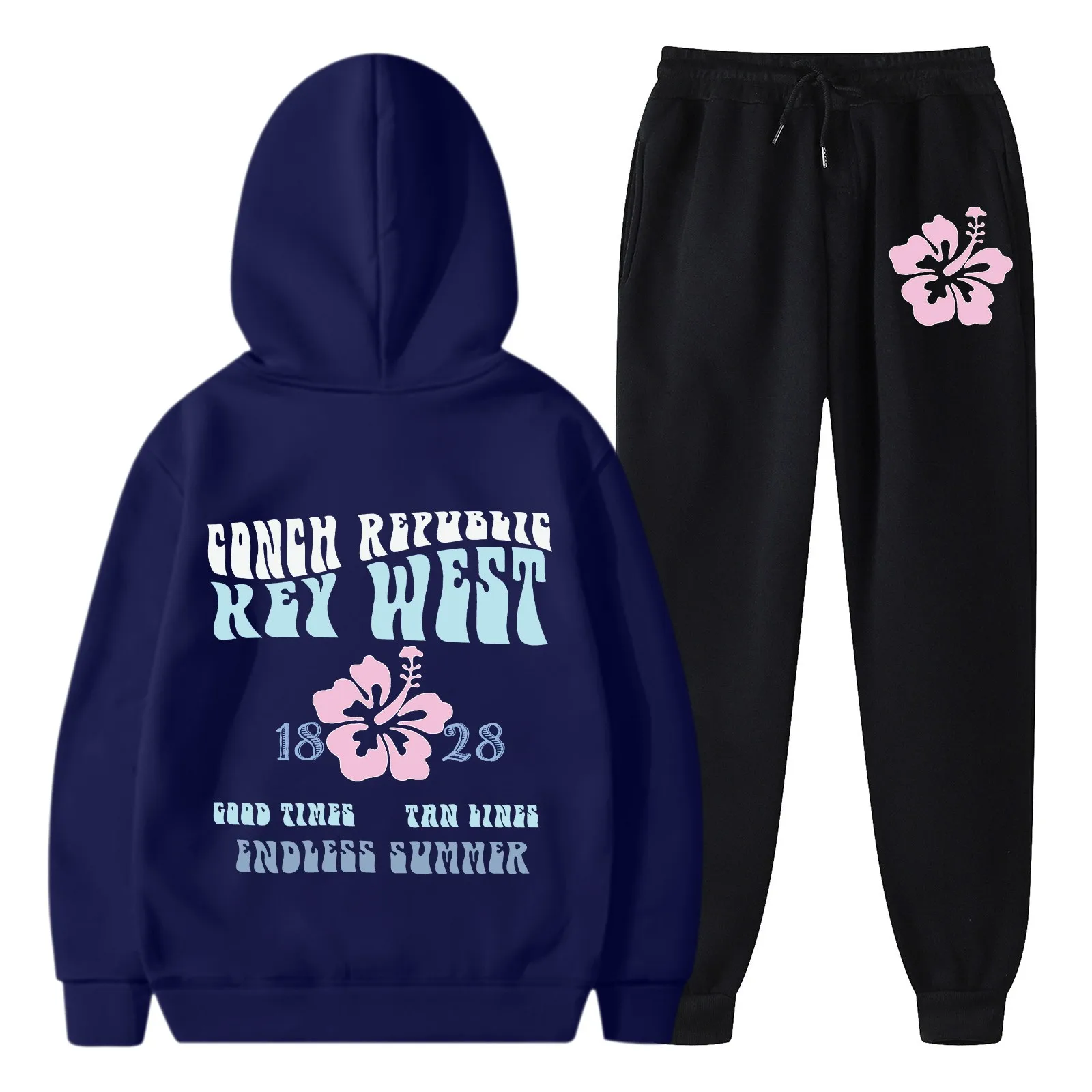 Setelan wanita Hoodie longgar, setelan wanita kasual musim gugur dan musim dingin, hangat, leher Crew, lengan panjang, Hoodie longgar, celana panjang, tren Fashion, setelan sederhana