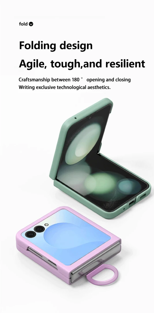 Hartschalen-Handyhülle mit Farbverlauf und Ring für Samsung Galaxy Z Flip 8 7 FE 6 5 Flip7, Schutzhülle mit großem Sichtfenster – Detail 11