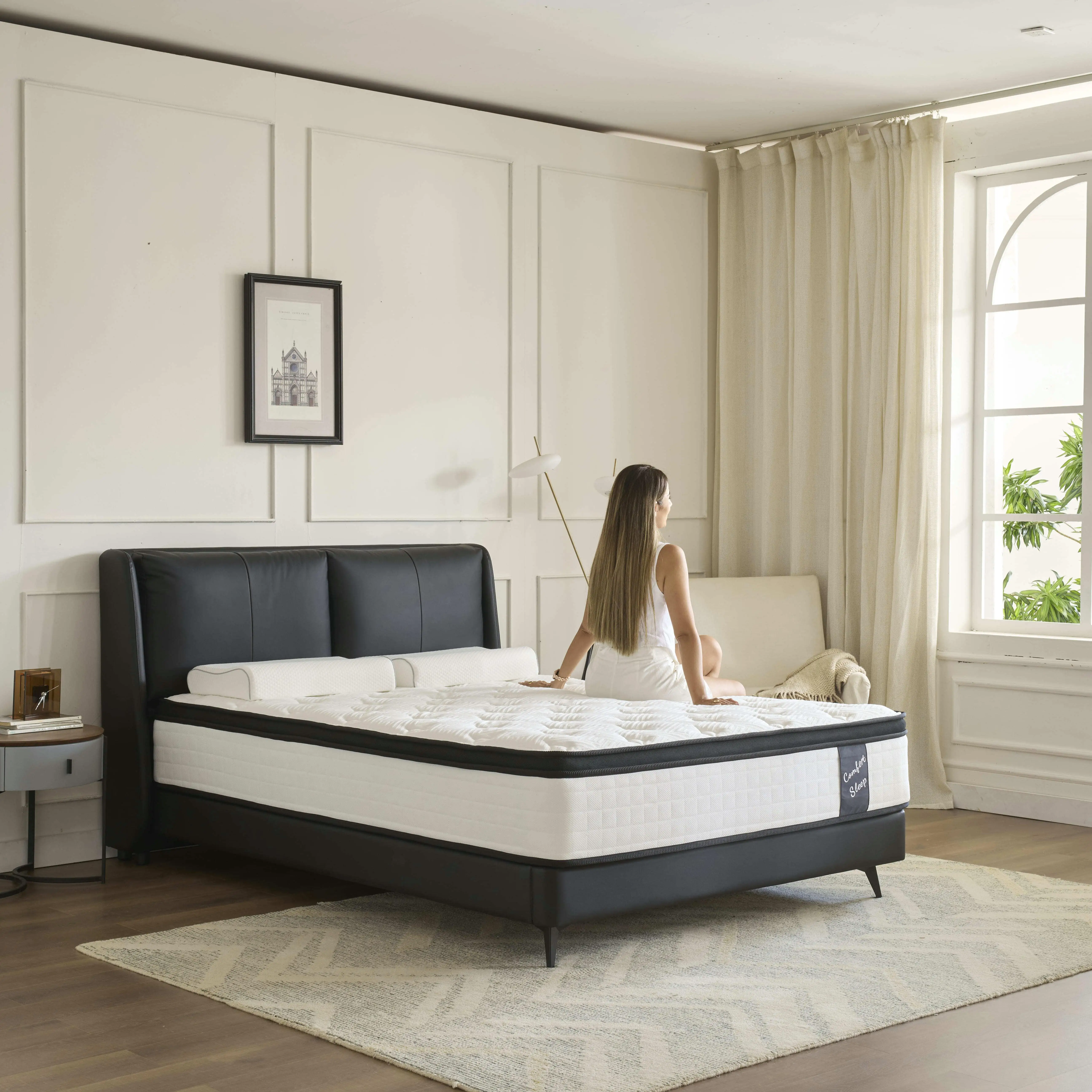 12-Inch Queen Memory Foam Mattress with Bamboo Fiber, Pocket Springs & Airflow Foam - High Quality, No Weekend Shipping