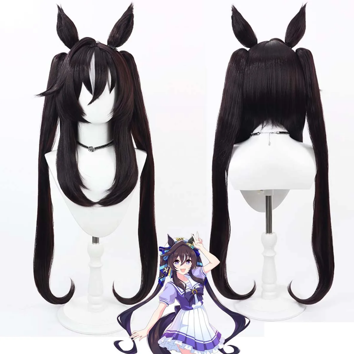 

Костюм для вечеринки на Хэллоуин, парик для косплея Uma Musume Pretty Derby Vivlos для женщин