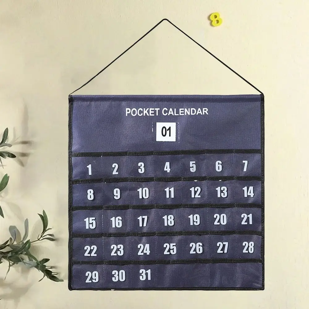 Non-woven Fabric Wall Mounted Calendar Organizer Reusable Decorative Calendar Bag Storage Bags Space Saving Numbered