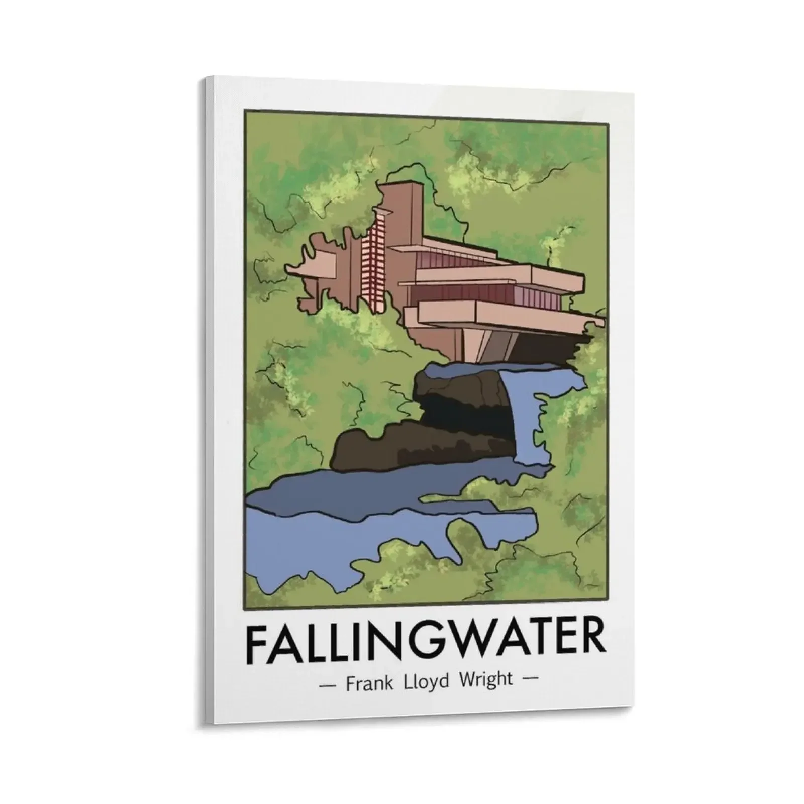 

Fallingwater Canvas Painting decorative pictures for the room Decoration home room decoration accessories