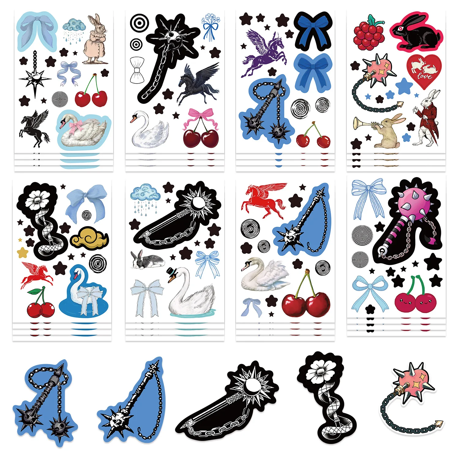 8/24PCS Cartoon Lavender Purple Stickers for DIY Decor Stationery Notebook Children Reward Waterproof Stickers
