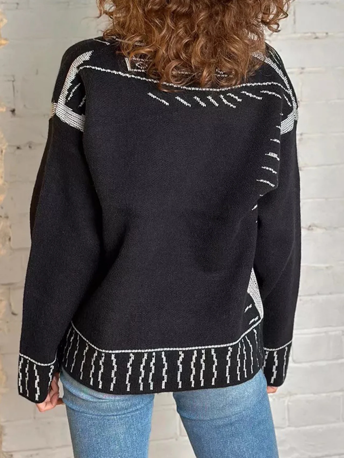 سترة كاجوال برقبة دائرية وأكمام طويلة وأكمام مستقيمة بدون تزيين ملابس تريكو نسائية مفتوحة من الأمام #3