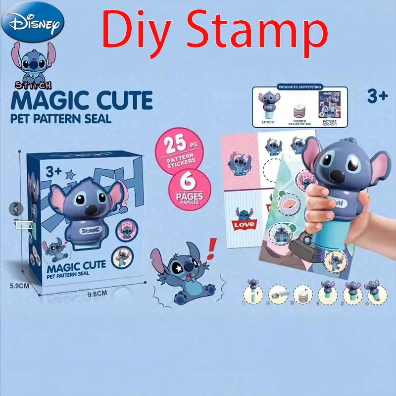 Disney Accessories Diy Magic Seal Toy Stitch Stamp Sanrio Sticker Kuromi My Melody Anime Figures Toy Children Christmas Gift