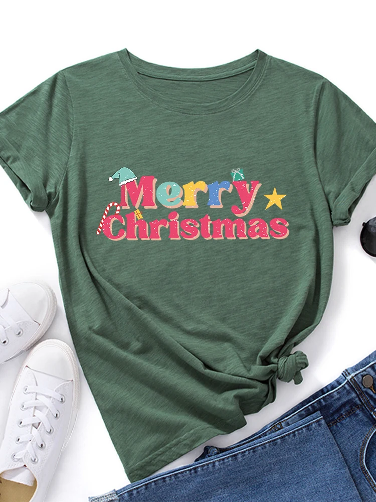 T-shirt in cotone da donna ort Sve rotonda Ne T-shirt con lettera Cisas estiva stampata in puro cotone sottile vestibilità ampia