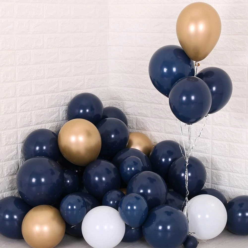 20 قطعة 12 بوصة مضيئة الأزرق اللاتكس بالونات الأزرق الداكن الهيليوم الهواء بالون عيد ميلاد الزفاف الديكور بالون الحفلات لوازم
