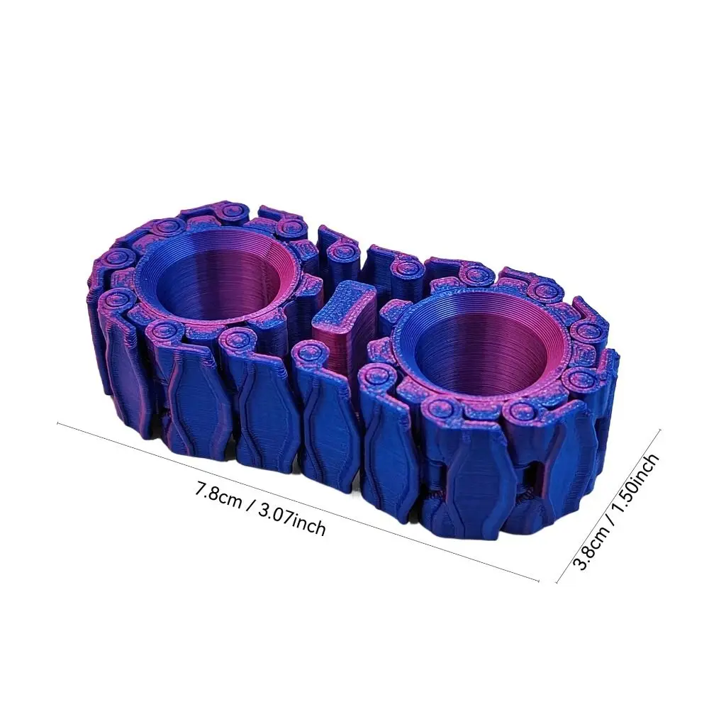 3D Printing 3D Tank Tracks Fidget Toy Rotatable Anti-Anxiety Finger Spinner Relieves Stress Colorful Decompression Toy Kids