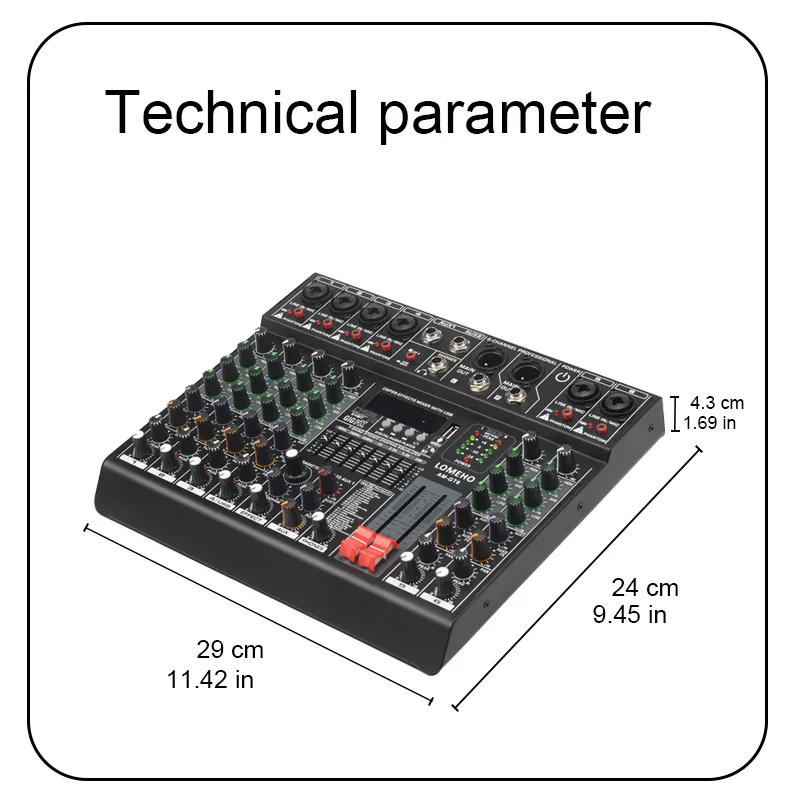 Imagem -06 - Lomeho Band eq Mesa de Mixer Som Áudio Mono Canal Mixing Console dj com Usb Aux Saída Individual 48v 99 Am-gt6 Efeito