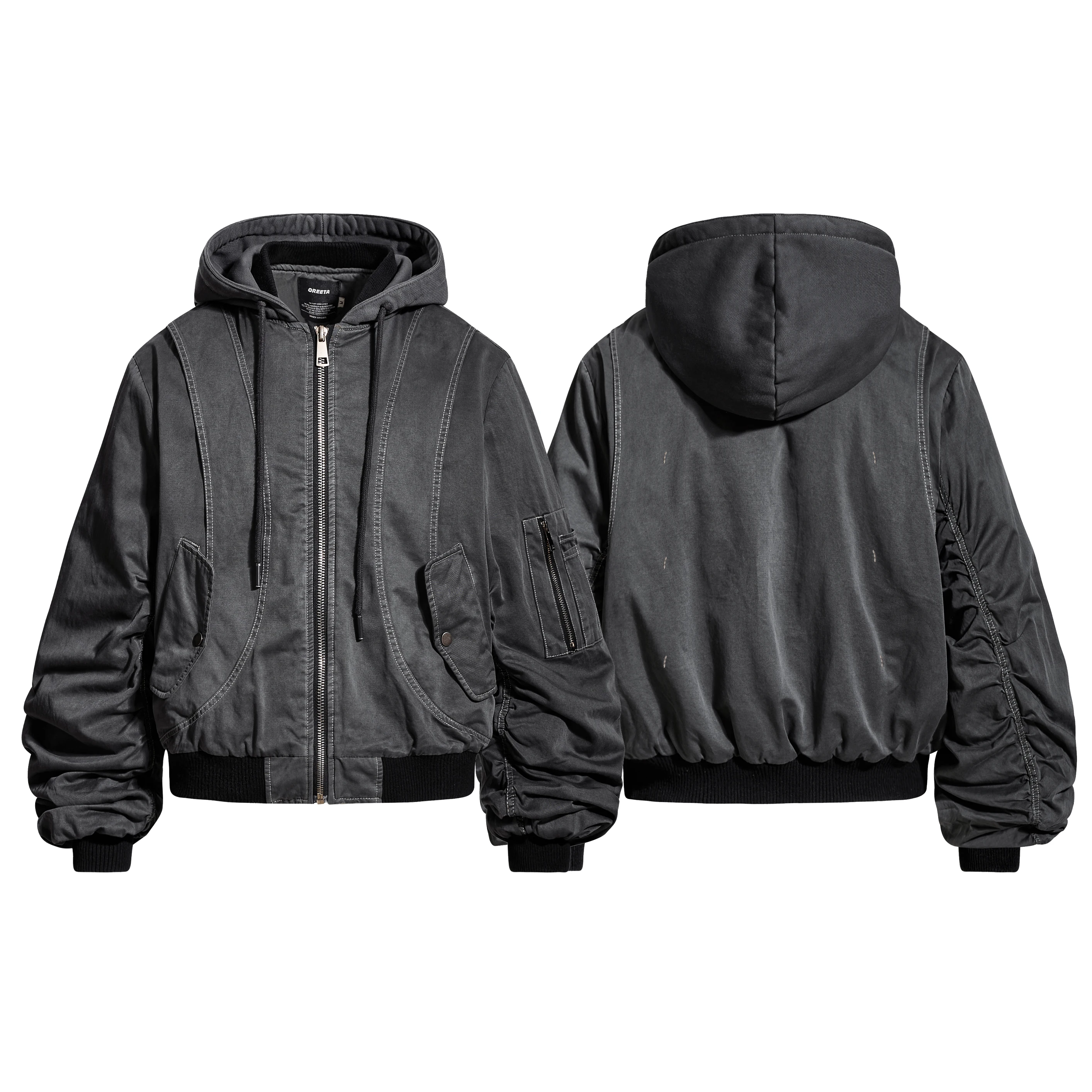 سترات عصرية جديدة لشتاء 2025 للرجال بأكمام طويلة ومتعددة الاستخدامات وأدوات الربط وسحاب وسترات مريحة فضفاضة سترات سميكة