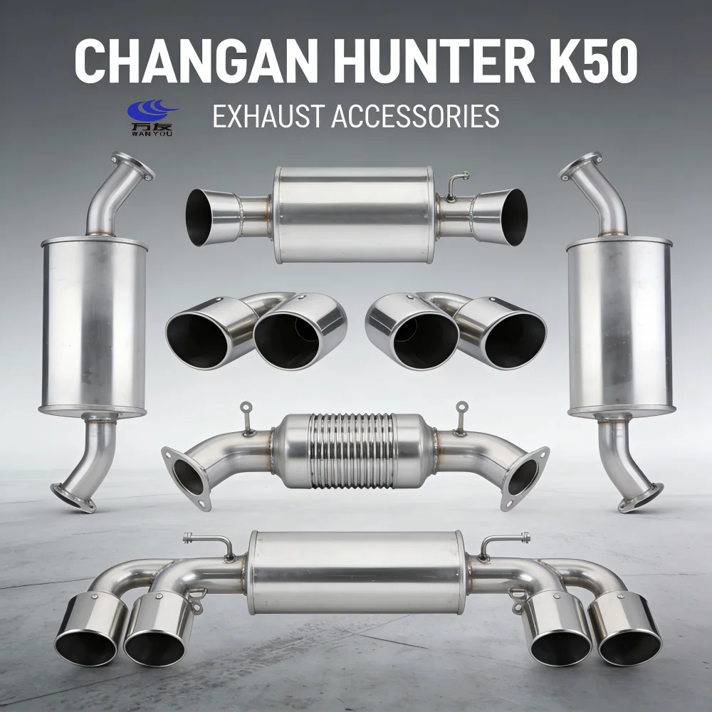 Hunter K50 Performance Exhaust Kit Muffler Tailpipe Mid Pipe Assembly Auto Parts