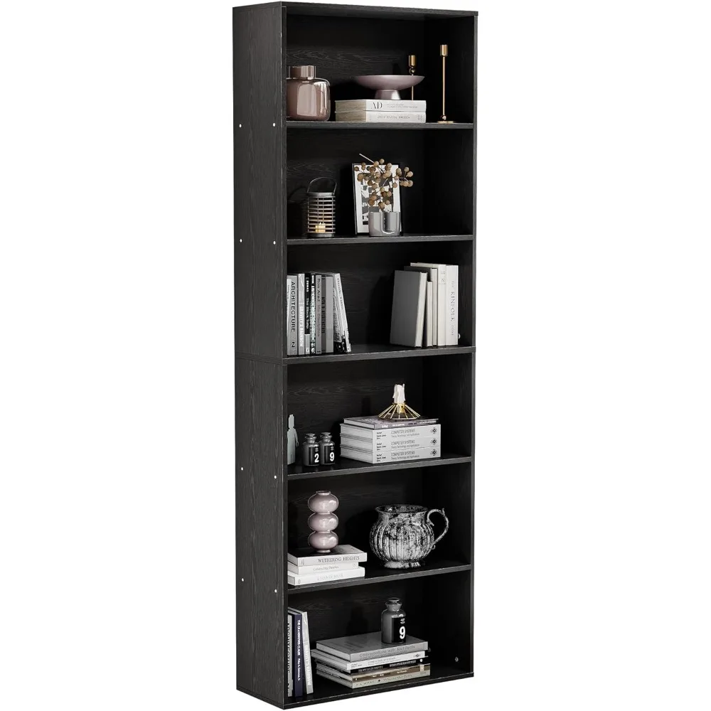 

70.8" Tall Bookcase, 6-Tier Open Display Storage Shelves, Floor Standing Large Book Shelf for Living Room, Home Office