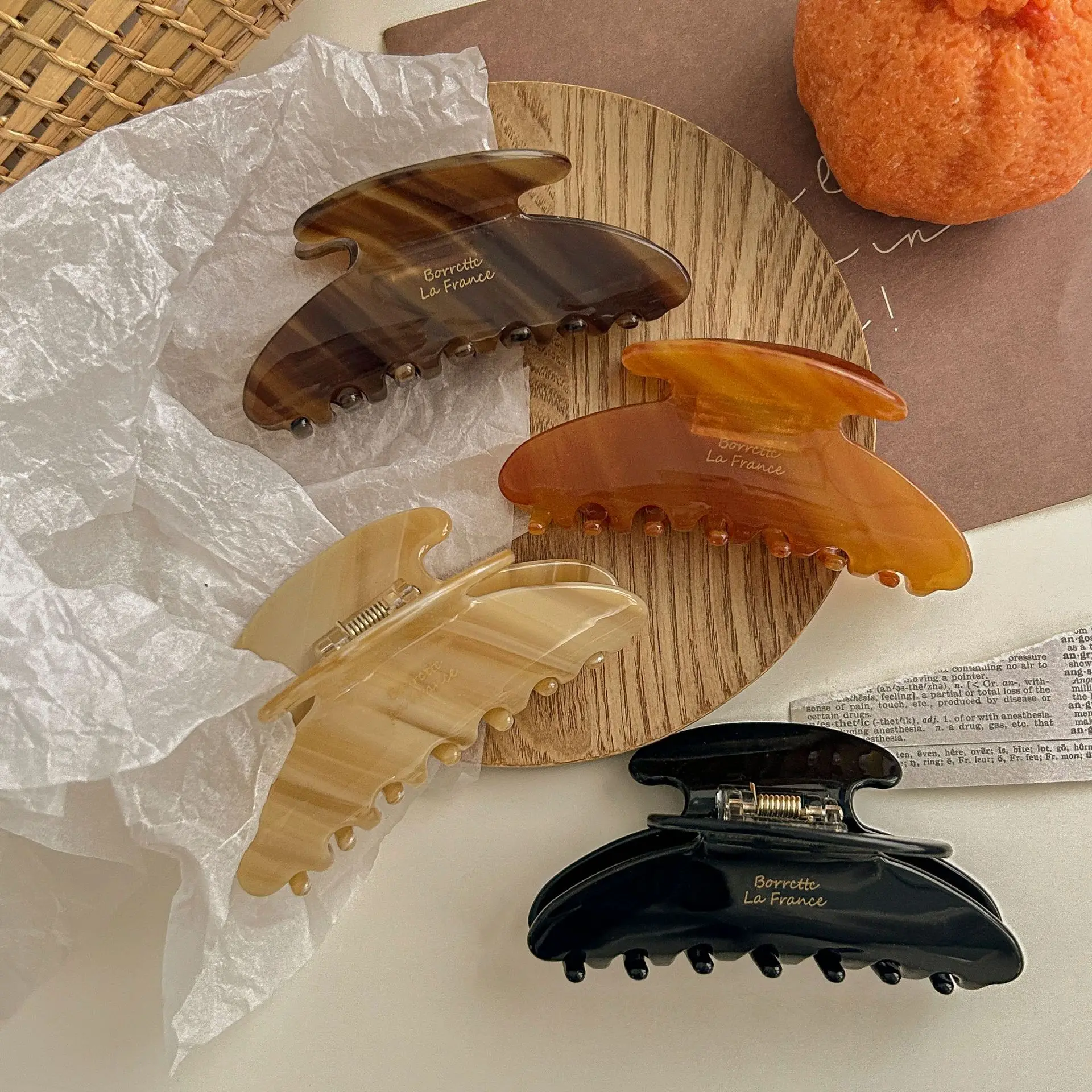 Новые ретро корейские ацетатные заколки для волос