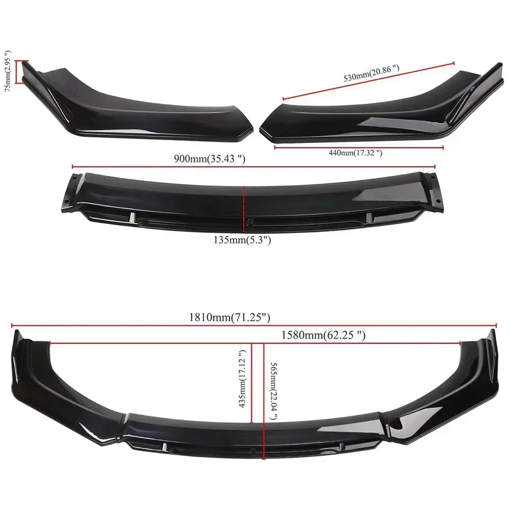 For Audi A4 S4 A6 S6  B6 B7 B8 Universal Front Lip Bumper Universal Spoiler Splitter Diffuser Bodykit Accessories