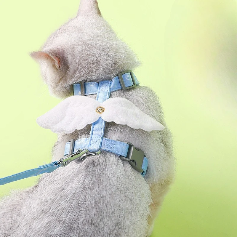 Arnés para Gatos con Alas de Ángel de 120 cm, Productos para Mascotas, Collares, Arnés para Perros y Gatos para Exteriores, Chaleco Impermeable, Correa para el Pecho, Accesorios para Gatitos