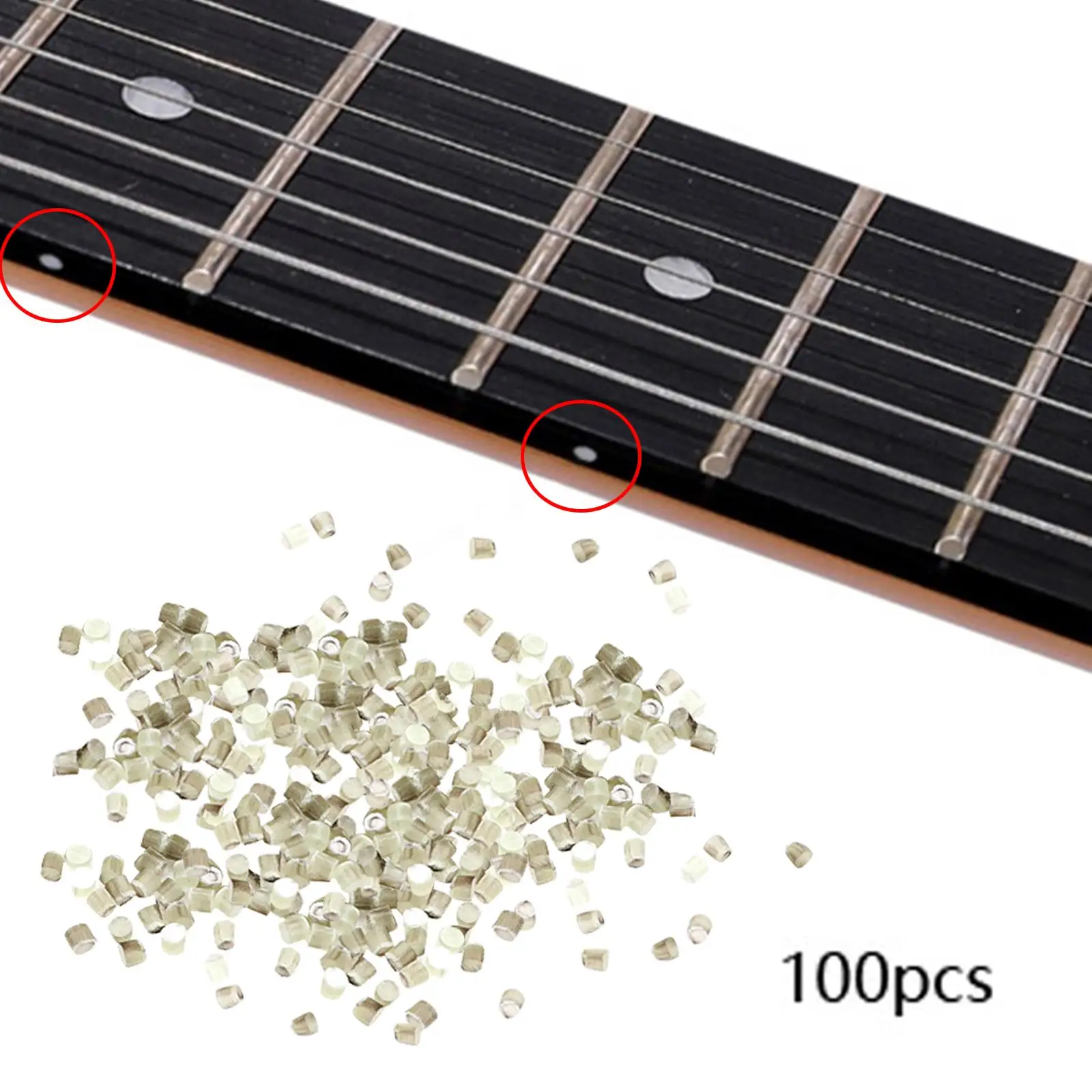 100x Fretboard Inlay Dot Guitar Fret Markers Decorative 2mm Diameter Position Marker Accessory Side Dots for Guitar Bass Banjo