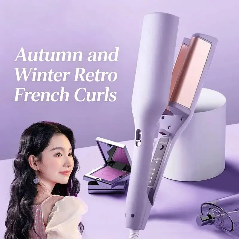 32mm French Large Egg Curl Hair Curler Fast Heating Wide Voltage Curling Wand for Travel Home Use