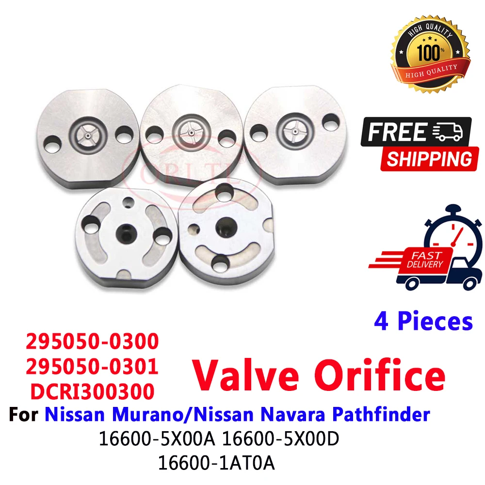 

ORLTL 16600-5X00D 295050-0301 4 Pieces Diesel Fuel Injector Valve Orifice Plate SF03 For Nissan Navara 295050-0300 16600-5X00A