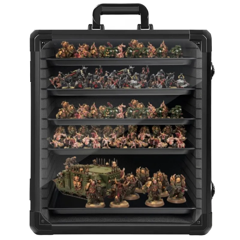 Transportbox aus Aluminiumlegierung, geeignet für Warhammer-/Soldaten-/Brettspiel-Aufbewahrungsboxen, Miniaturmodell-Aufbewahrungsbox.