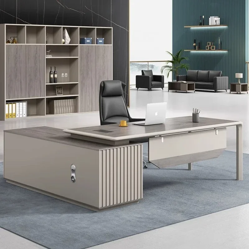 Modern Luxury Minimalist Boss President Executive Manager Desk Gaming Table Computer Desk Office Desks Storage Filing Cabinets