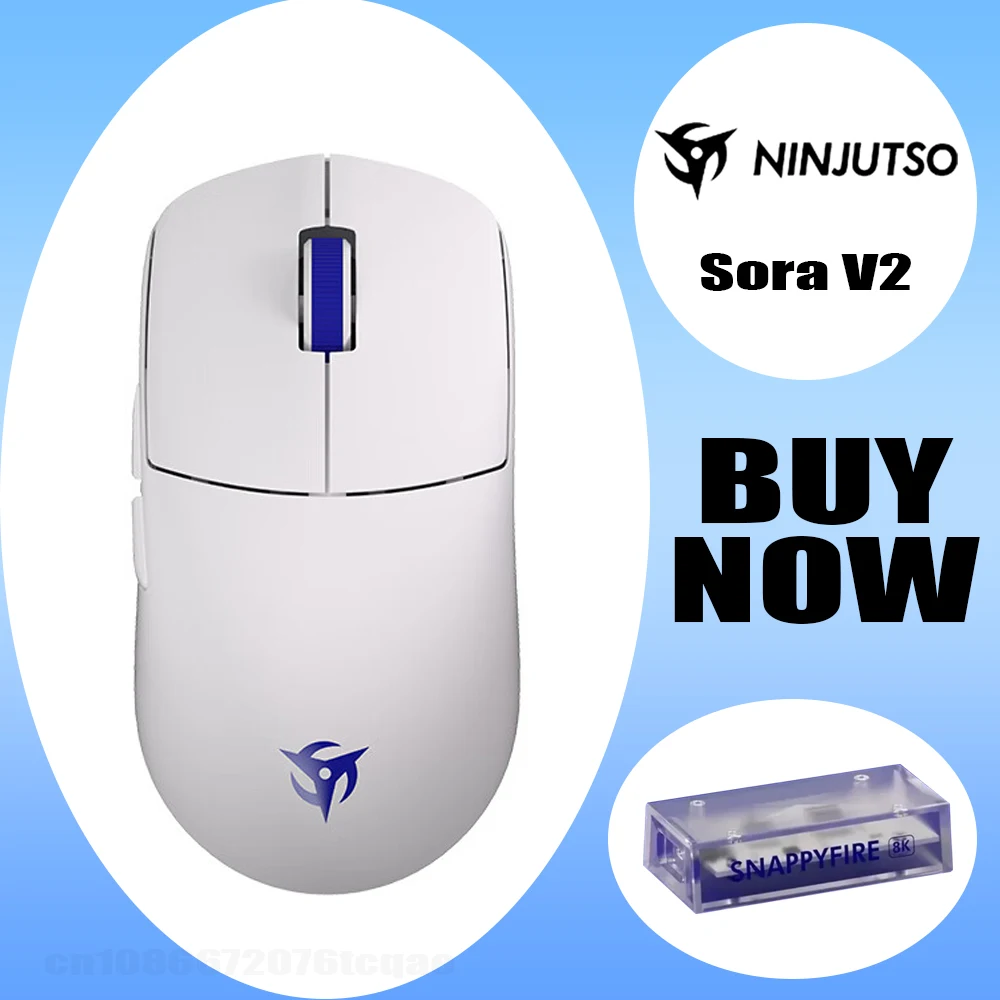 

Ninjutso Sora V2 Wireless Mouse 8k PAW3395 Sensor Dual Mode FPS Gaming Mouse E-Sports Lightweight Gaming Mouse Pc Gamer Office