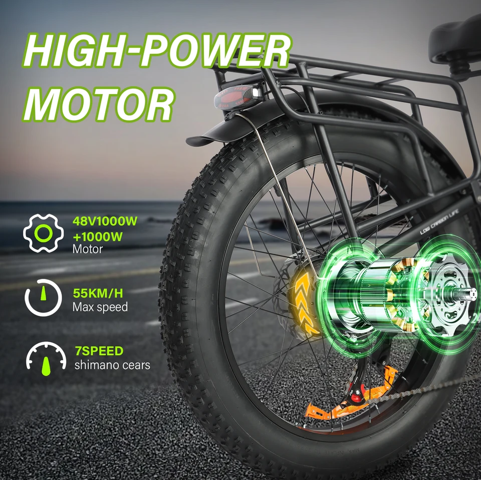 BAOLUJIE 2402 2000W 48V 20AH Off-road Mountain for Woman Ebike 24 Inch Fat Tire 35MPH Electric Bike for Adults【1 Year Warranty】 image 4
