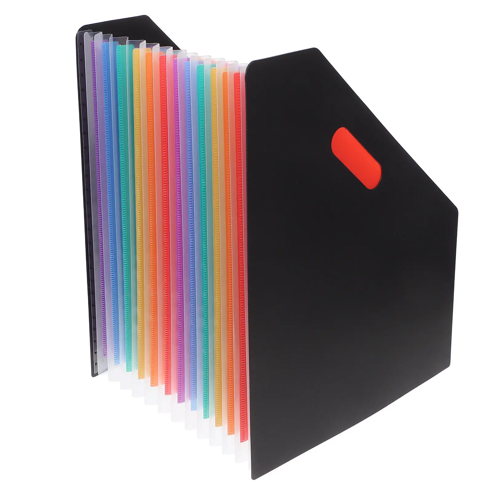 Vertical Accordion File Folder Large Capacity Colorful Inner Pages Office Document Organizer Expanding Paper Storage Folder