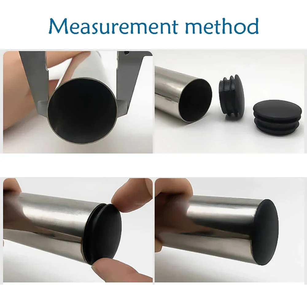 Dia16mm-35mm negro curvado tubo redondo tapón mesa pies Mat suelo Protector silencioso almohadillas silla mesa pies decorativo p