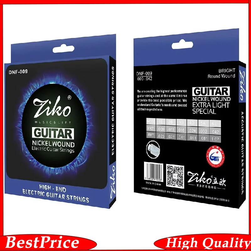ZIKO DNF-009 Elektrische Gitarre Saiten Nickel Wunde Hexangon Legierung Kern Gitarre Saite Elektrische Gitarre Saiten Teile Zubehör