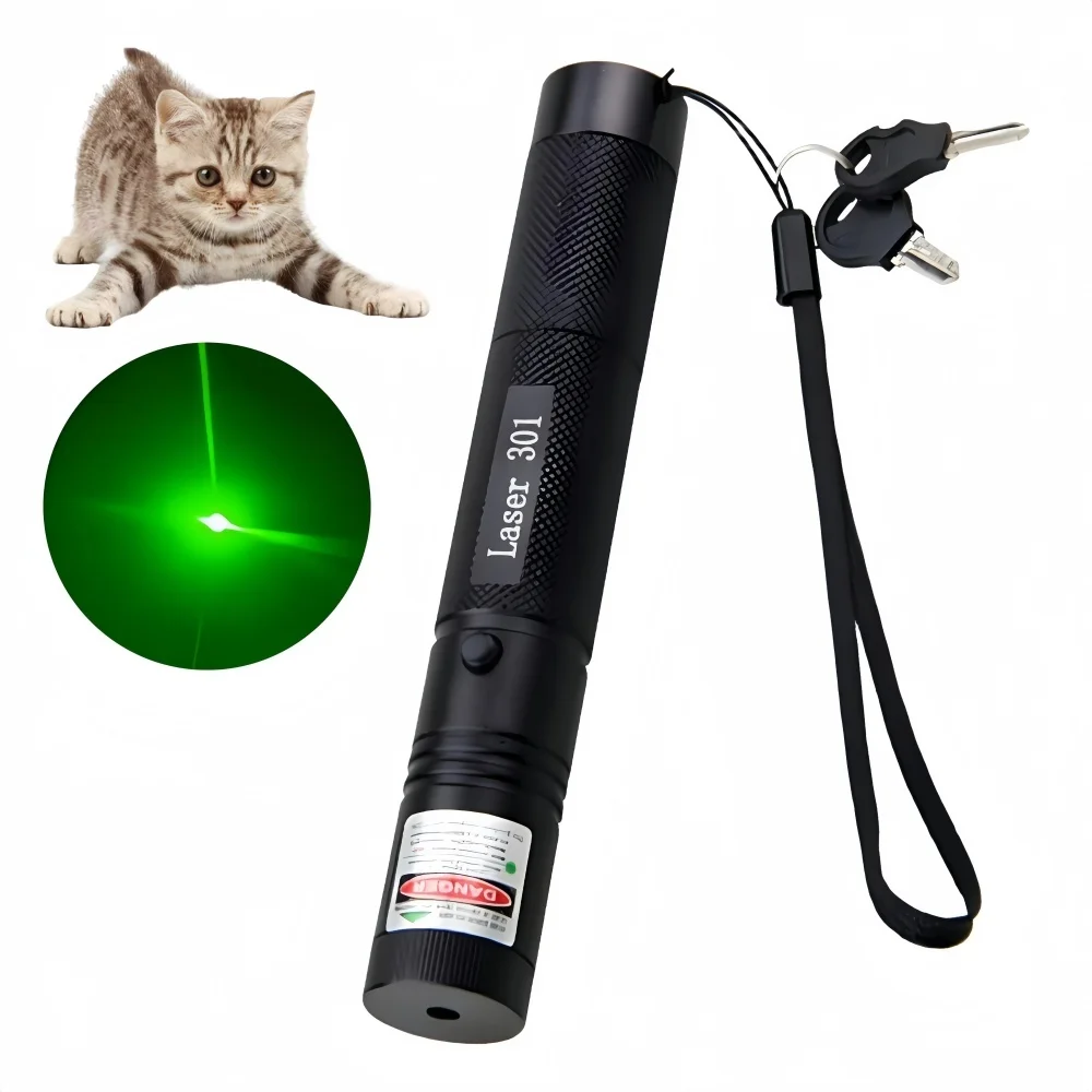 No Batteries Included 301 Tactical Laser Torch, Green Laser Pointer with Continuous Line Red Dot & Single Starry Light Mode
